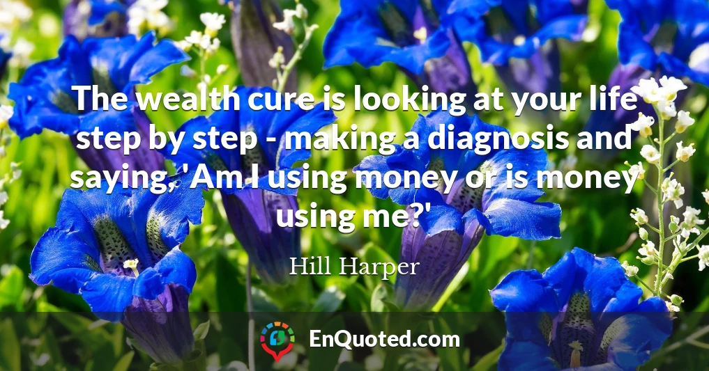 The wealth cure is looking at your life step by step - making a diagnosis and saying, 'Am I using money or is money using me?'