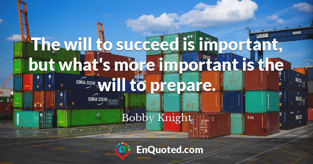 The will to succeed is important, but what's more important is the will to prepare.