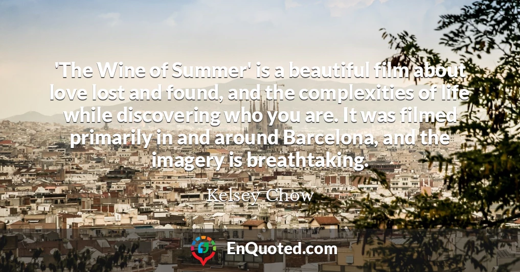 'The Wine of Summer' is a beautiful film about love lost and found, and the complexities of life while discovering who you are. It was filmed primarily in and around Barcelona, and the imagery is breathtaking.