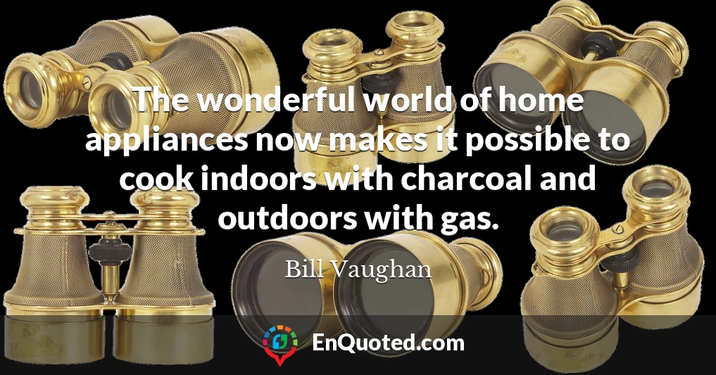 The wonderful world of home appliances now makes it possible to cook indoors with charcoal and outdoors with gas.