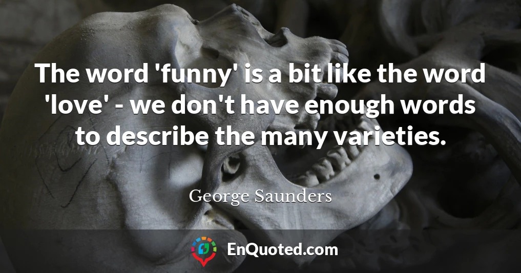 The word 'funny' is a bit like the word 'love' - we don't have enough words to describe the many varieties.
