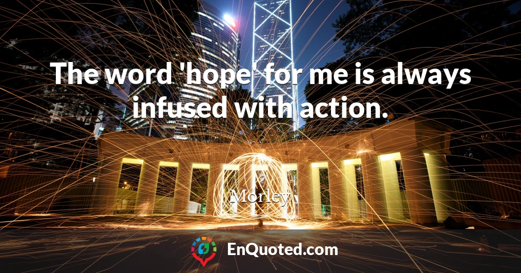 The word 'hope' for me is always infused with action.