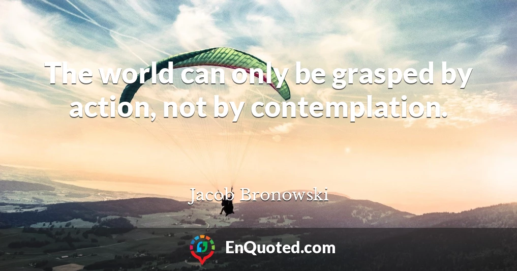 The world can only be grasped by action, not by contemplation.