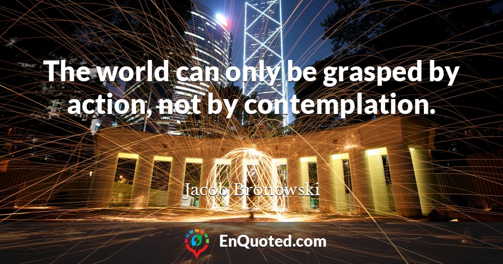 The world can only be grasped by action, not by contemplation.