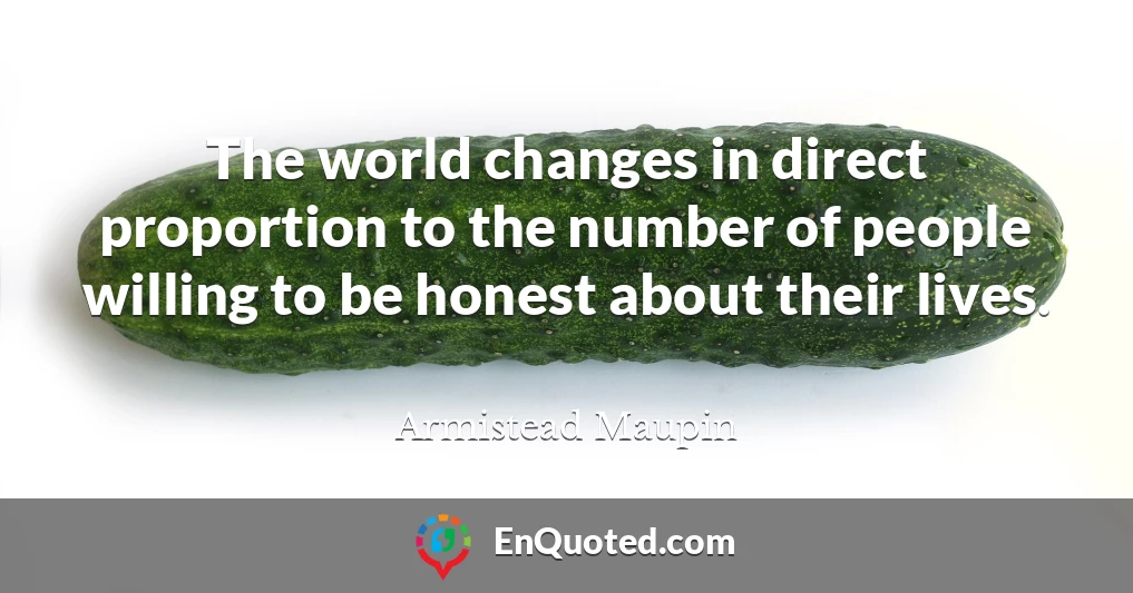 The world changes in direct proportion to the number of people willing to be honest about their lives.