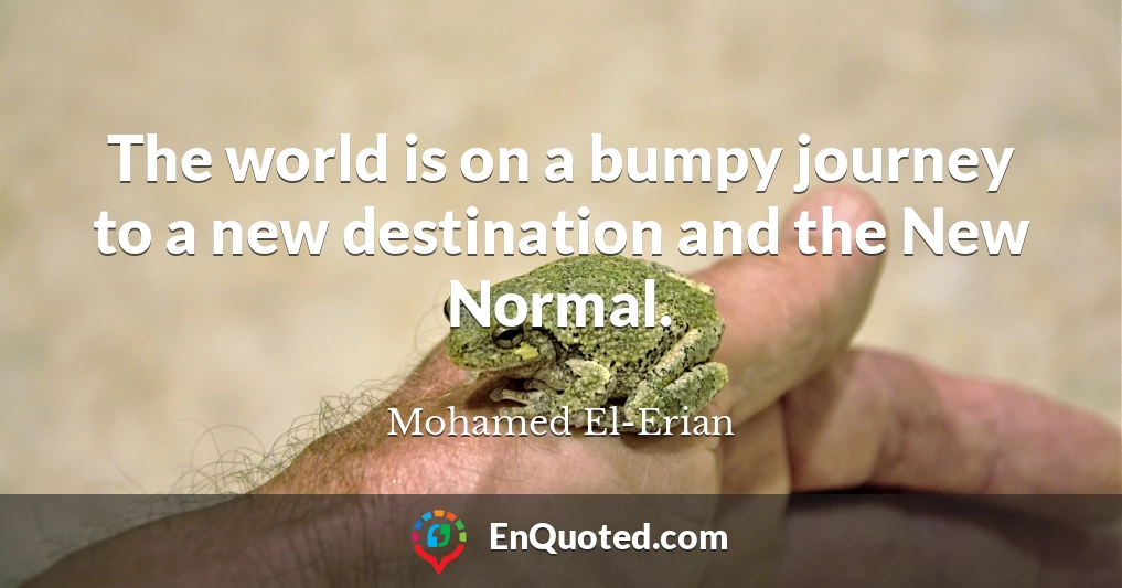 The world is on a bumpy journey to a new destination and the New Normal.