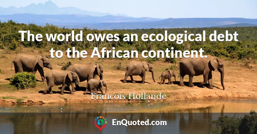 The world owes an ecological debt to the African continent.