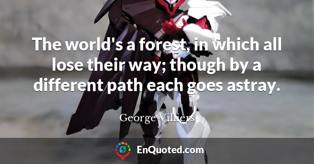 The world's a forest, in which all lose their way; though by a different path each goes astray.