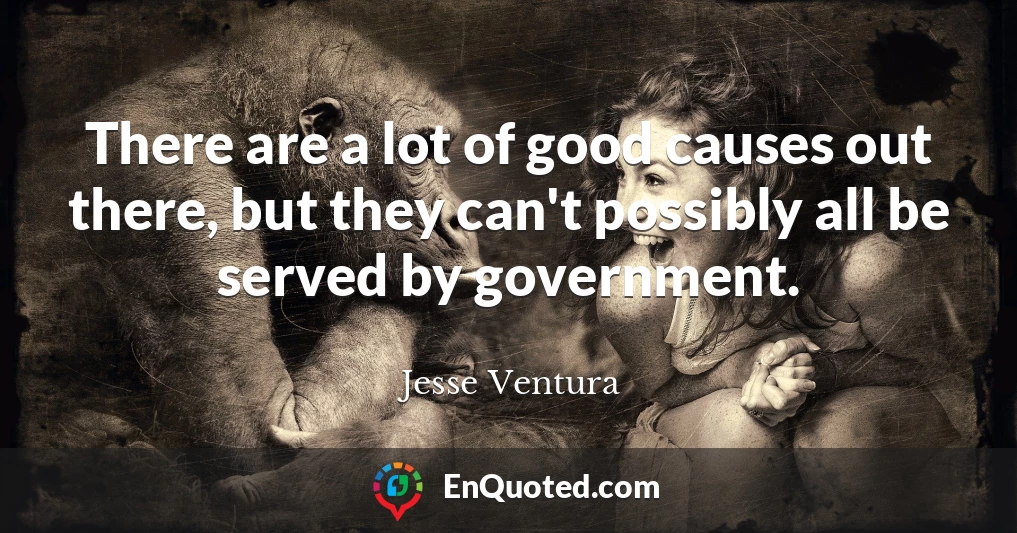 There are a lot of good causes out there, but they can't possibly all be served by government.