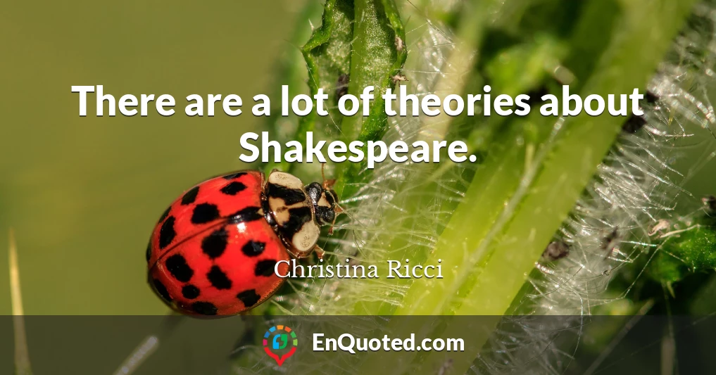 There are a lot of theories about Shakespeare.