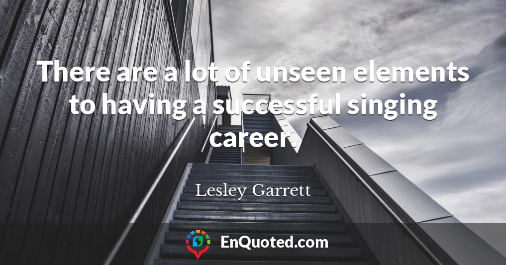 There are a lot of unseen elements to having a successful singing career.