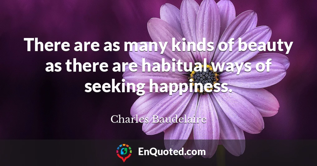 There are as many kinds of beauty as there are habitual ways of seeking happiness.