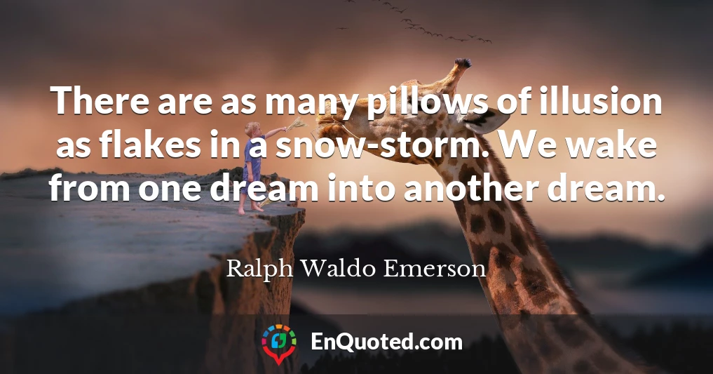 There are as many pillows of illusion as flakes in a snow-storm. We wake from one dream into another dream.