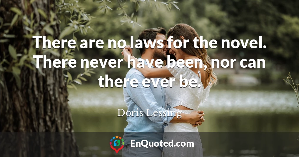 There are no laws for the novel. There never have been, nor can there ever be.