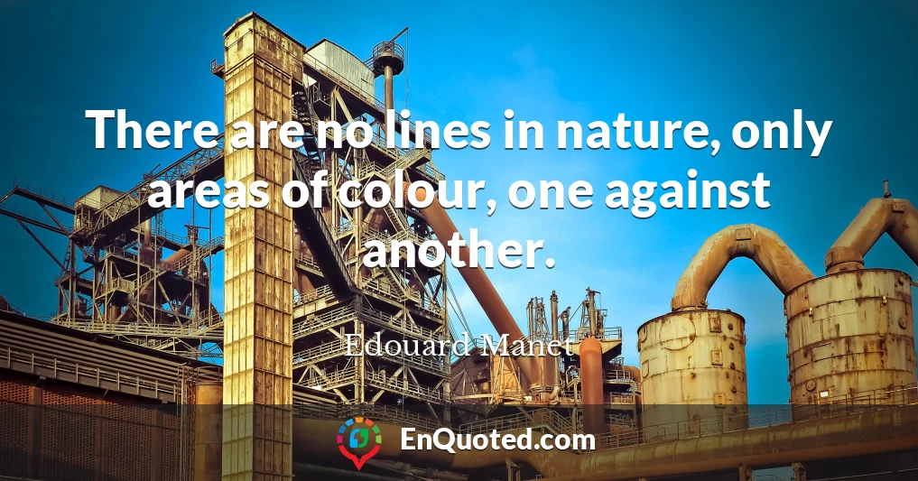 There are no lines in nature, only areas of colour, one against another.