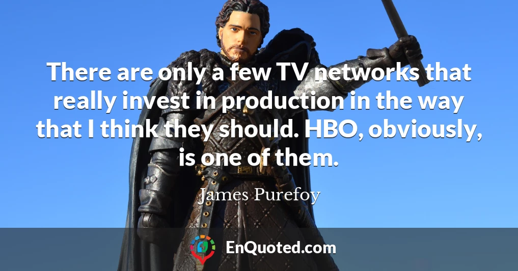 There are only a few TV networks that really invest in production in the way that I think they should. HBO, obviously, is one of them.