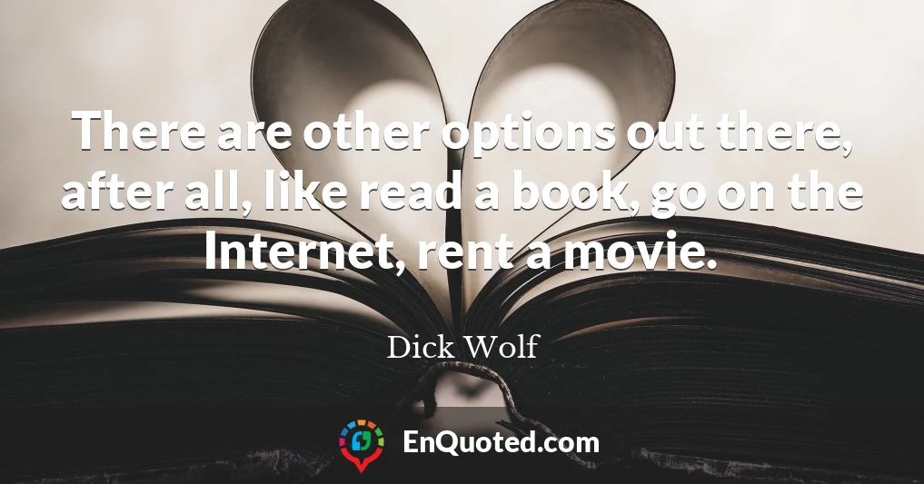 There are other options out there, after all, like read a book, go on the Internet, rent a movie.