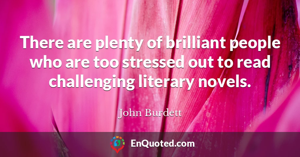 There are plenty of brilliant people who are too stressed out to read challenging literary novels.