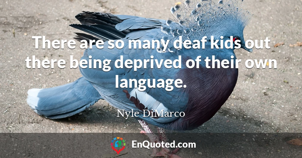 There are so many deaf kids out there being deprived of their own language.