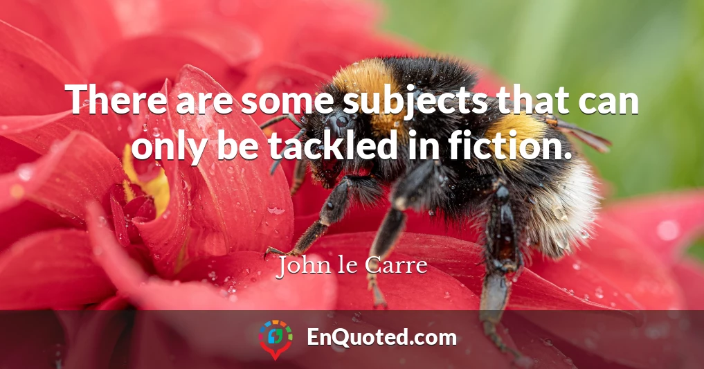 There are some subjects that can only be tackled in fiction.