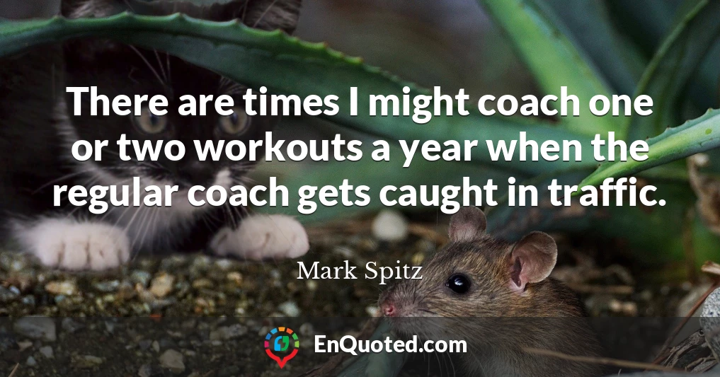 There are times I might coach one or two workouts a year when the regular coach gets caught in traffic.