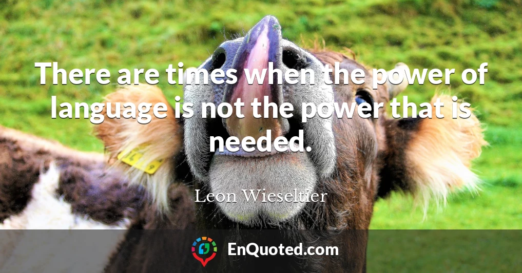 There are times when the power of language is not the power that is needed.