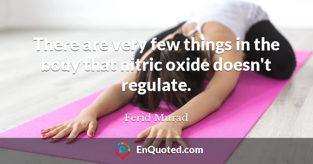 There are very few things in the body that nitric oxide doesn't regulate.