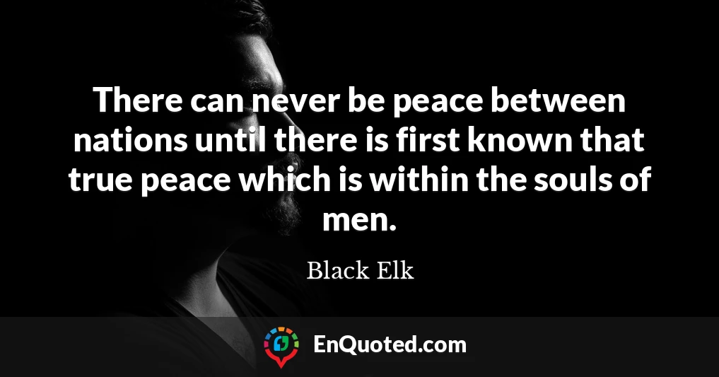 There can never be peace between nations until there is first known that true peace which is within the souls of men.