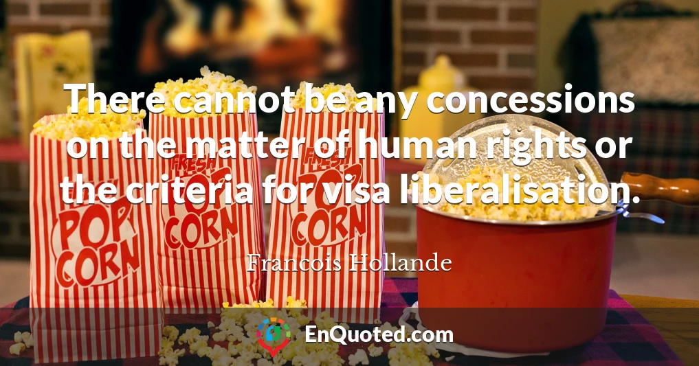 There cannot be any concessions on the matter of human rights or the criteria for visa liberalisation.