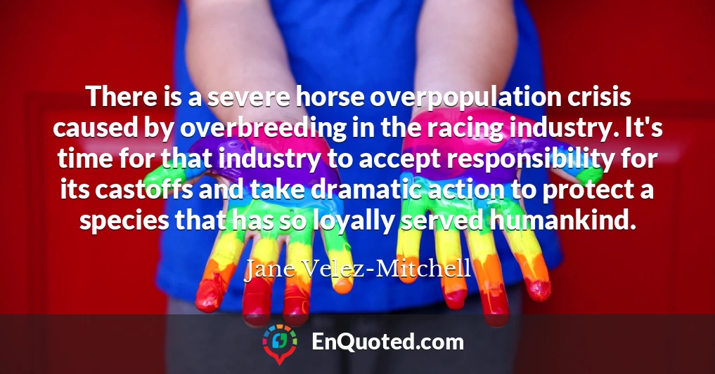 There is a severe horse overpopulation crisis caused by overbreeding in the racing industry. It's time for that industry to accept responsibility for its castoffs and take dramatic action to protect a species that has so loyally served humankind.
