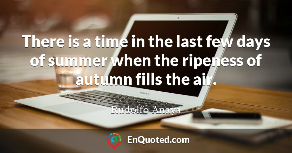 There is a time in the last few days of summer when the ripeness of autumn fills the air.