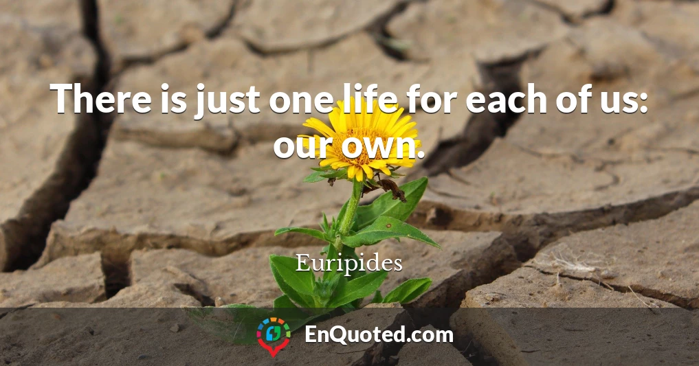 There is just one life for each of us: our own.