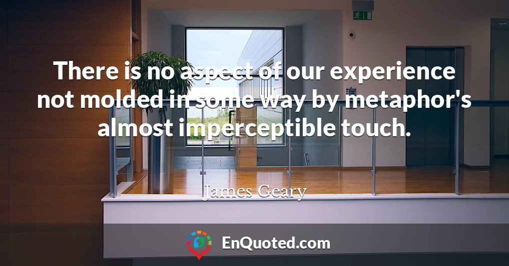 There is no aspect of our experience not molded in some way by metaphor's almost imperceptible touch.