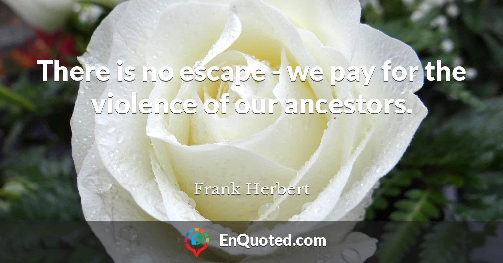 There is no escape - we pay for the violence of our ancestors.