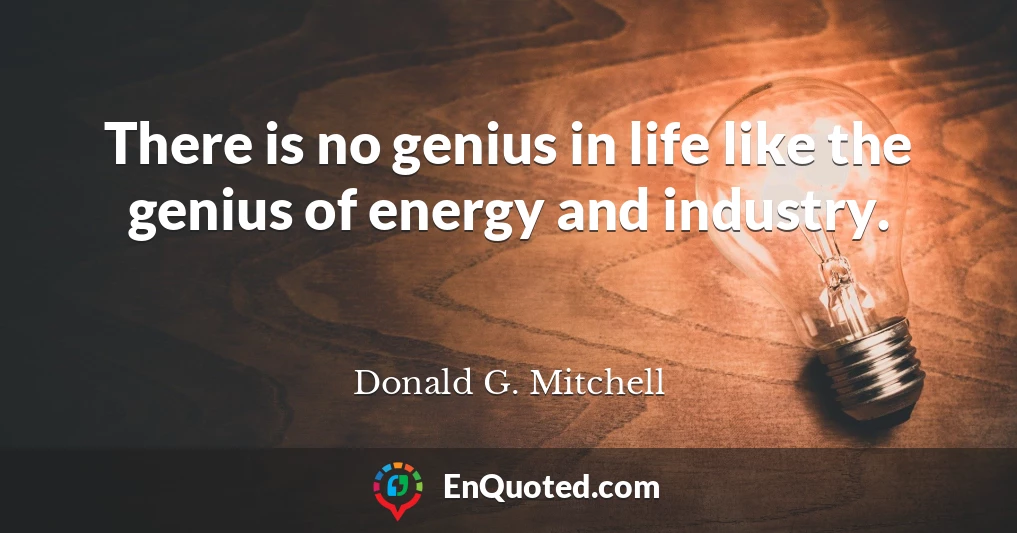 There is no genius in life like the genius of energy and industry.