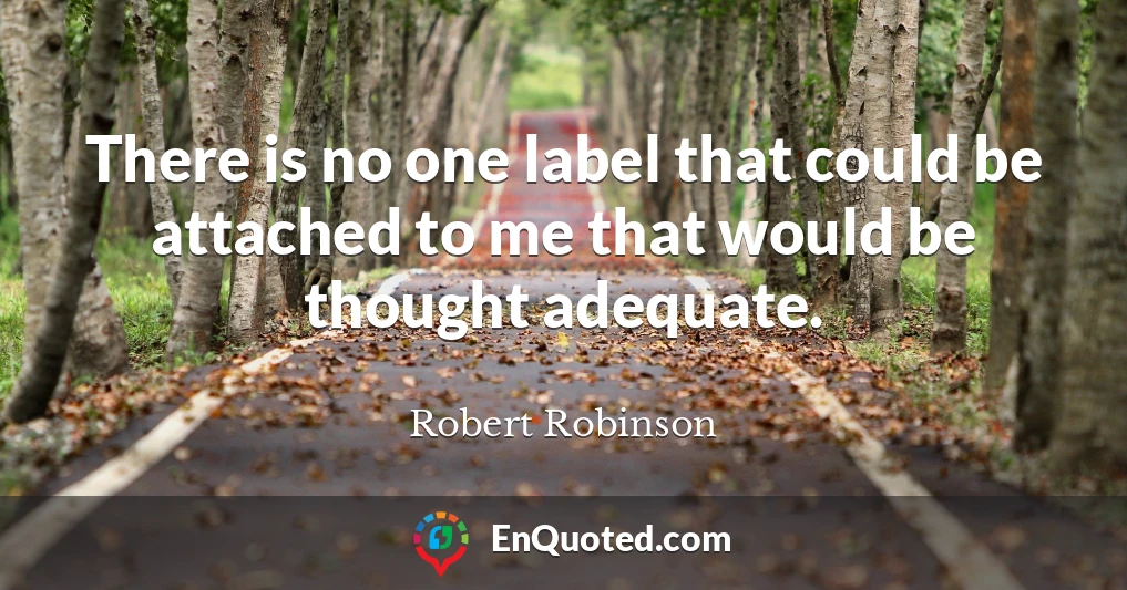 There is no one label that could be attached to me that would be thought adequate.