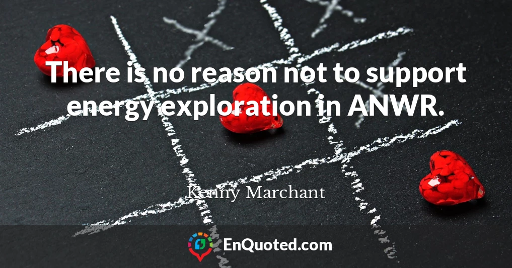 There is no reason not to support energy exploration in ANWR.