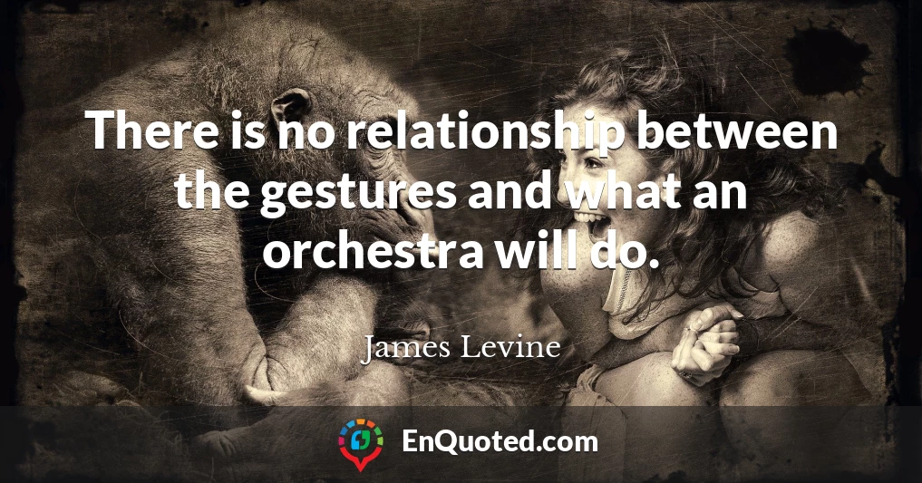 There is no relationship between the gestures and what an orchestra will do.