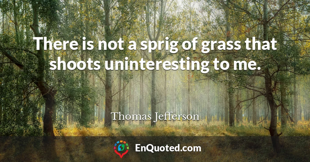 There is not a sprig of grass that shoots uninteresting to me.