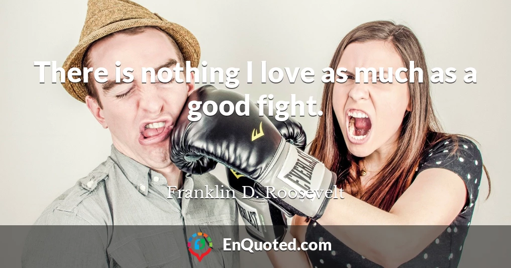 There is nothing I love as much as a good fight.