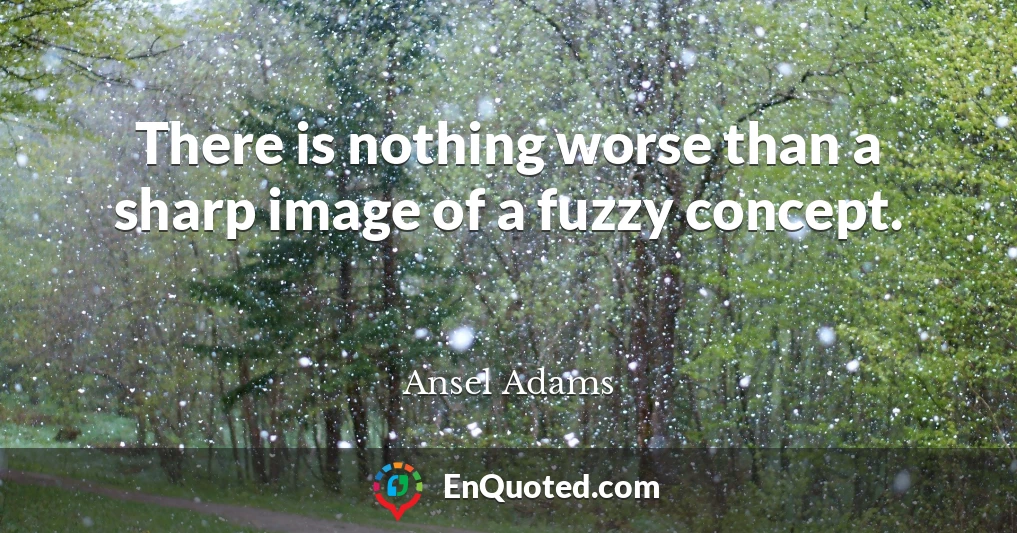 There is nothing worse than a sharp image of a fuzzy concept.