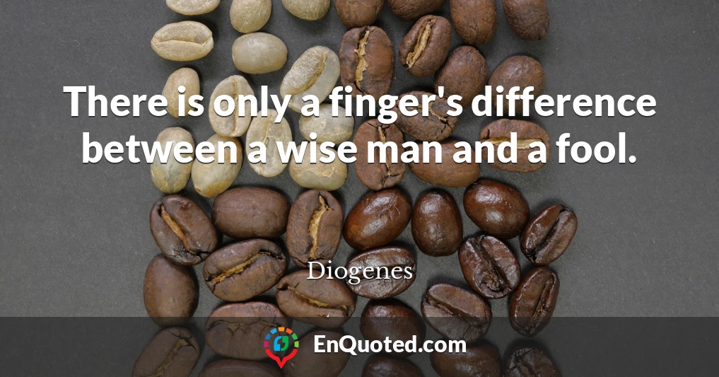 There is only a finger's difference between a wise man and a fool.