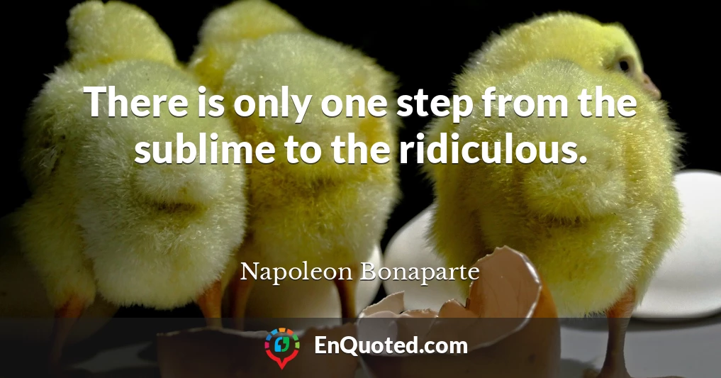 There is only one step from the sublime to the ridiculous.
