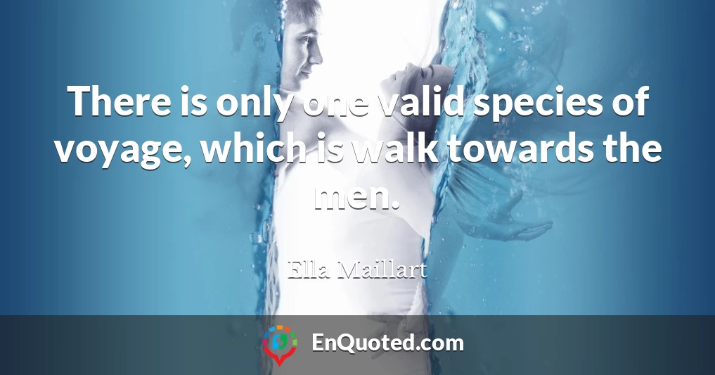 There is only one valid species of voyage, which is walk towards the men.