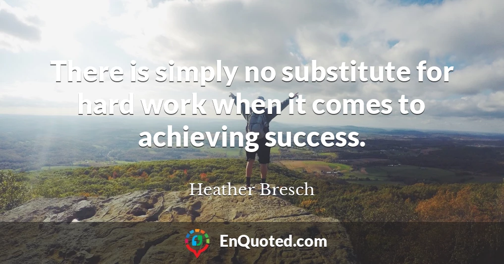 There is simply no substitute for hard work when it comes to achieving success.