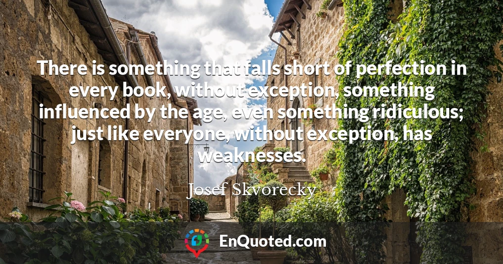 There is something that falls short of perfection in every book, without exception, something influenced by the age, even something ridiculous; just like everyone, without exception, has weaknesses.