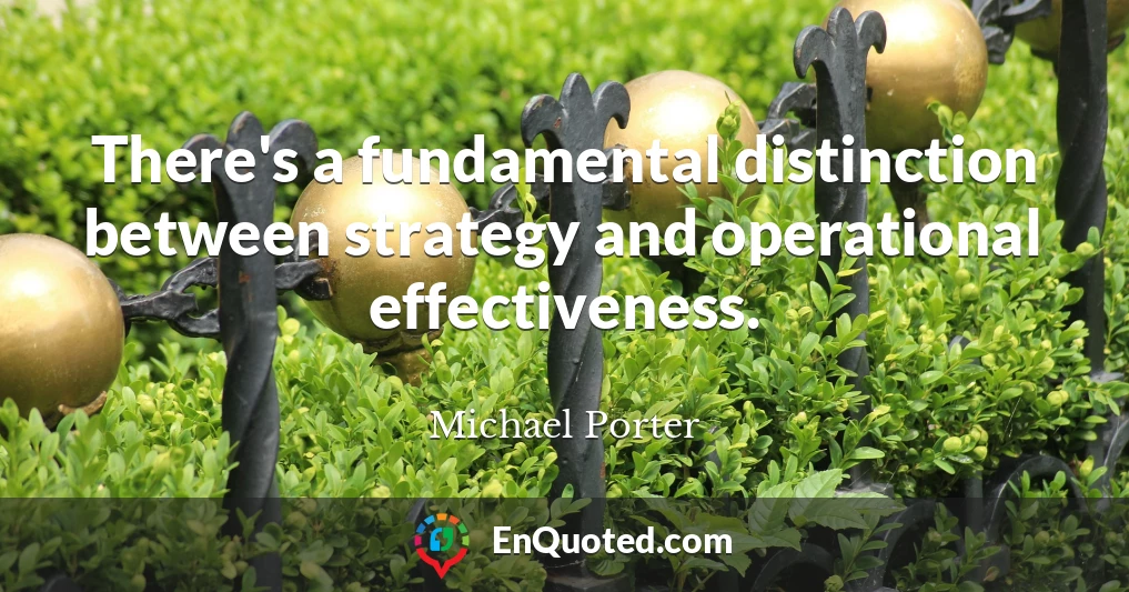 There's a fundamental distinction between strategy and operational effectiveness.