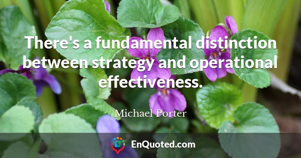 There's a fundamental distinction between strategy and operational effectiveness.