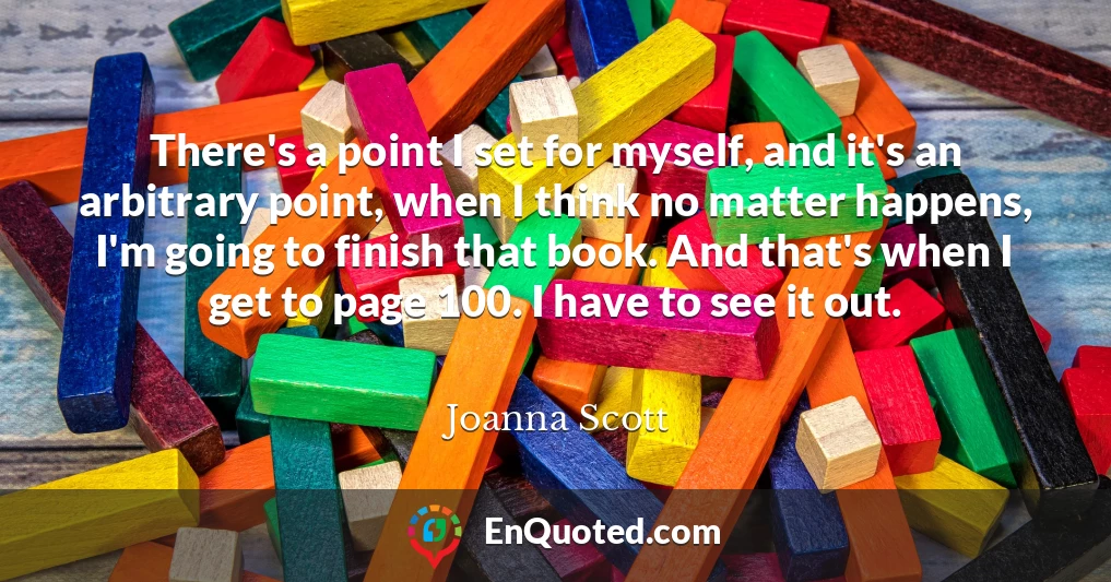 There's a point I set for myself, and it's an arbitrary point, when I think no matter happens, I'm going to finish that book. And that's when I get to page 100. I have to see it out.