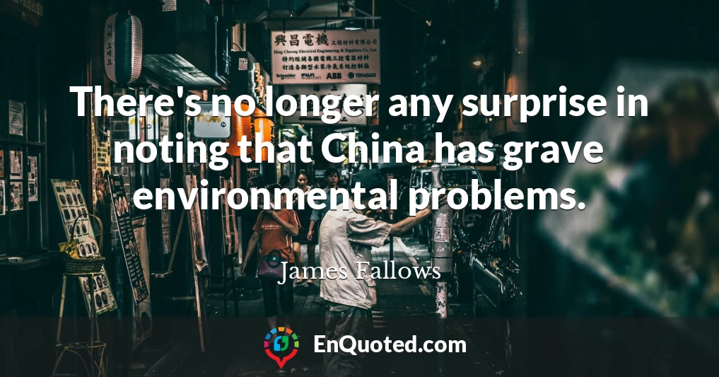 There's no longer any surprise in noting that China has grave environmental problems.